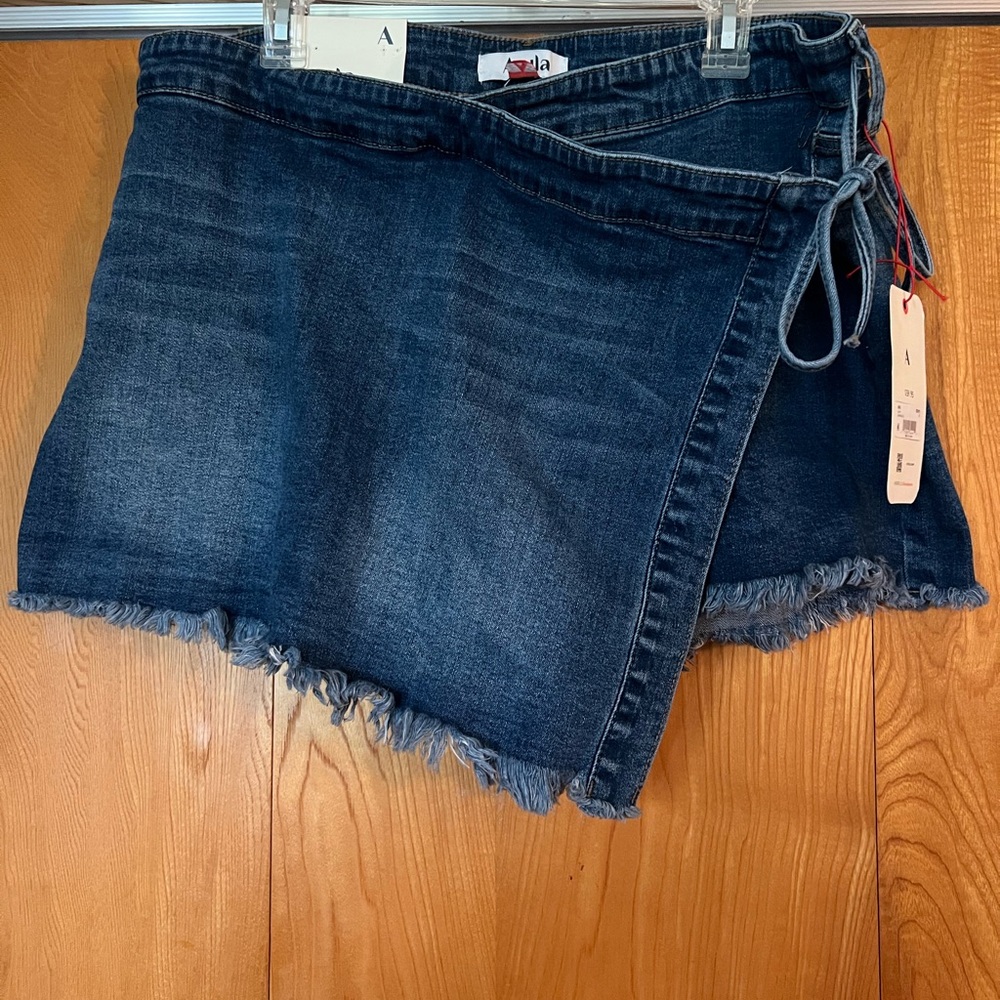 Arula Denim Wrap Skort - denim blue